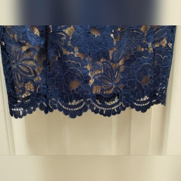 Alexia Admor Navy/Nude Short Sleeve Delora Dress Size 4 - Picture 5 of 9